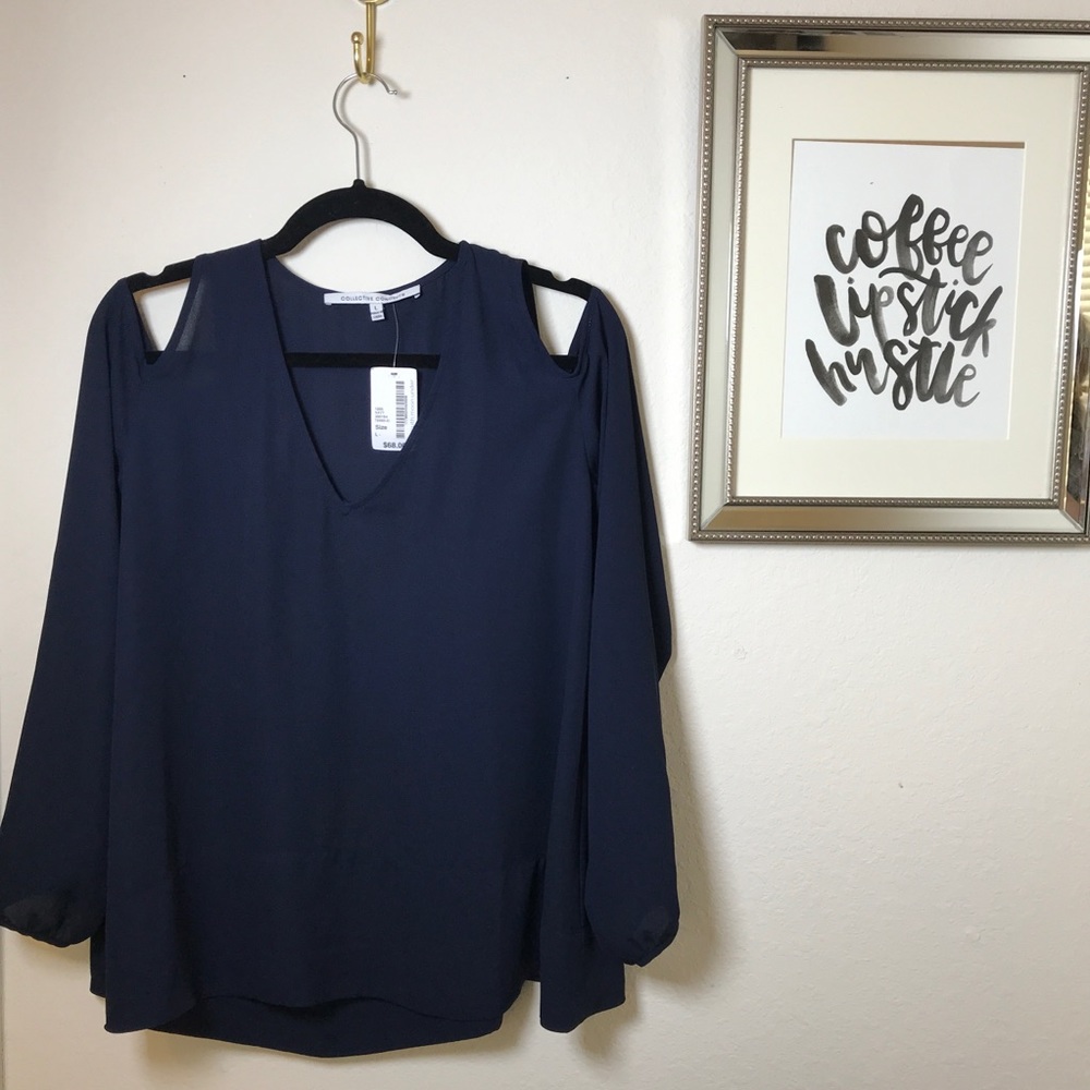 South Moon Under Navy Blue Blouse Size Large